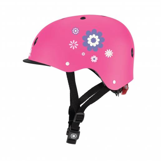 Kids Helmet Globber Elite Lights XS / S Deep Pink Flowers 2021