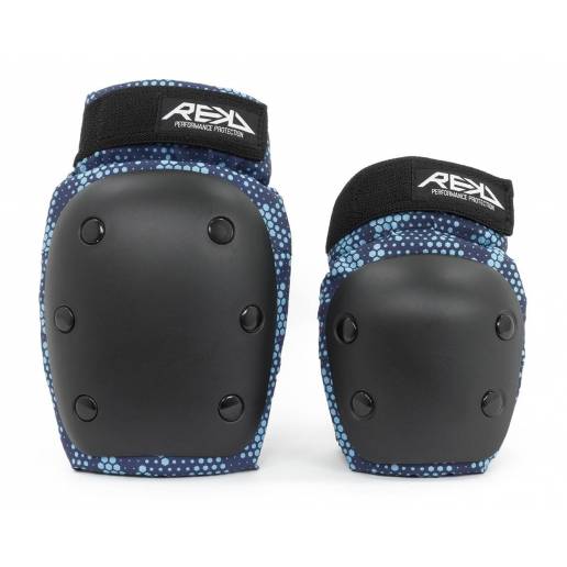 REKD Youth Heavy duty Knee and elbow pads Black/Blue M